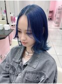 【ヘアカラー】サファイアブルー/レイヤーカット/大阪梅田駅