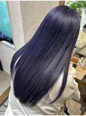 【LoA】ブルーパープル小顔黒髪ダブルカラーブリーチ