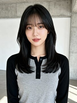 エイチ 大阪梅田(H) アンブレラカラーミディアムヘアショートカットセミロング50代