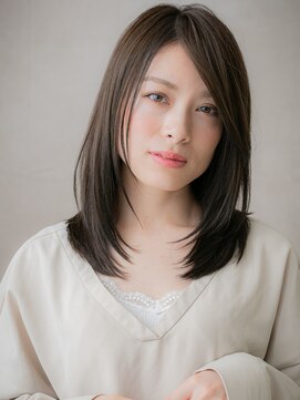 カバーヘア ブリス 上尾西口店(COVER HAIR bliss) バタフライカット前下がり美髪ミディアムレイヤーX上尾30代40代