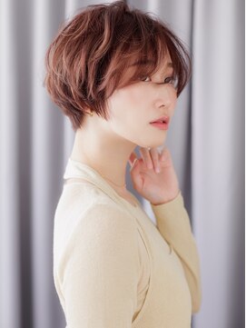 カバーヘア 上尾西口店(COVER HAIR) ブリーチなしコーラルベージュ小顔クールショートZ上尾20代30代