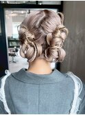 韓国ヘアロング前髪カットブリーチおくれ毛_ba571793