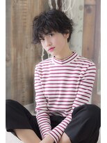 ネオリーブアイム 横浜西口店(Neolive aim)&nbsp;くせ毛風パーマのセミウエットの前下がりマッシュ