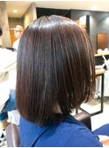 伸ばしかけ/大人/小顔/ふわミディ/厚めバング/ナチュラルボブ
