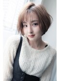 シースルーバングショートボブハイライトカラー【銀座/銀座駅】
