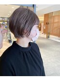 ＊ミルクティーブラウン 丸みショートヘア 透明感 三宮美容室