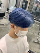 メンズヘアトーキョー 原宿(MEN'S HAIR TOKYO) 【クリアブルー】特殊カラー/ブルーブラック/センターパート