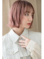 モッズヘア 上尾西口店(mod's hair)&nbsp;ベビーピンクハイライトくせ毛風外ハネボブ313Y上尾20代30代40代