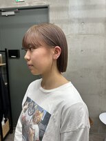 ソルトウォーター(SALT WATER)&nbsp;ナチュラルブラウン　ベージュ　ミニボブ　ブリーチあり