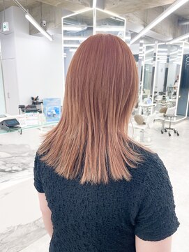 ブラウン(Brown) オレンジベージュ×レイヤーカット