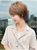 30代、40代/丸みくびれショートボブ×白髪染めハイライト/大宮