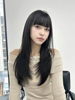 ユーフォリア 渋谷グランデ(Euphoria SHIBUYA GRANDE)&nbsp;レイヤーカット　オリーブグレージュ　前髪カット