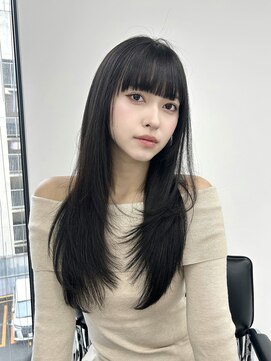 ユーフォリア 渋谷グランデ(Euphoria SHIBUYA GRANDE) レイヤーカット　オリーブグレージュ　前髪カット