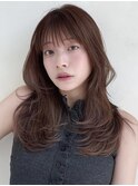 レイヤーカット/マロンベージュ/ワンカールスタイル