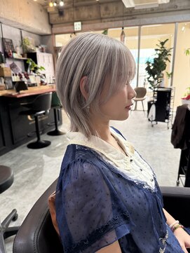 シールドヘアー 沖縄 新都心(C'LD Hair) 那覇美容室/おもろまち美容室/ホワイトベージュ/ウルフカット