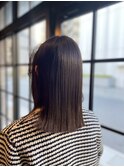 透明感♪髪質改善カラー小顔艶感ミディ切りっぱなしミディアム