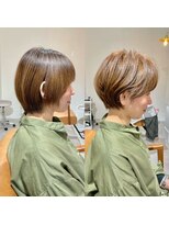 ジュベ 別府店(juve.) 別府ショートボブ顔まわりレイヤーカット髪質改善カラー30代