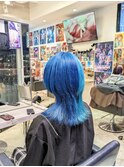 にじさんじ 渚トラウト/ウルフカット/青/水色/推しカラー/寒色