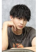 縦落ちツイスパ刈り上げマッシュ