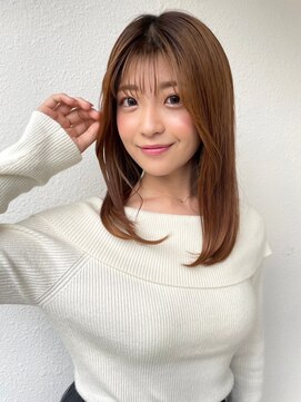 カバーヘア ブリス 戸田公園西口店(COVER HAIR bliss) ミディアムレイヤーカット/ミルクティーベージュ/小顔p戸田公園