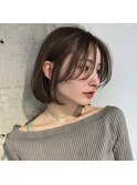 ボブレイヤーカット髪質改善ショートボブグレージュミニボブ韓国