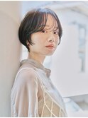 透けバング/くすみカラー/丸み/マッシュショート