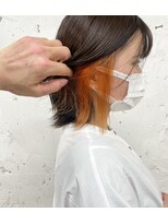 ヘアアトリエコモノ(hair l'atelier KoMoNo) 【1bleach】オレンジベージュピアスカラー