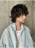 マッシュウルフ寝癖風ソフトツイストパーマ