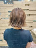 ボブ/切りっぱなしボブ/ブラウンベージュ