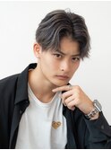 メンズバレイヤージュセンターパートツーブロモテ髪