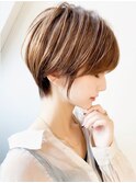20代30代40代前下がりショート 小顔補正立体カット