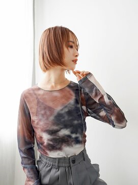 ラフィス ヘア ルー 福山2号店(La fith hair ruu.) 【La fith】ショートボブ×アプリコットブラウン