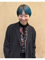 ヒカリス 東三国(HIKARIS) 笑顔溢れるエメラルドブルー/デザインカラー/マッシュショート