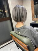 バレイヤージュ、ハイライト、レイヤーロング、グレーベージュ