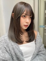 レイヤーカット顔まわりカット透明感カラー前髪カット