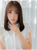 シースルーバング小顔艶感ストレートレイヤーc6越谷20代30代40代