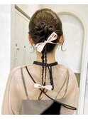 個性派おしゃれ女子のツインリボンアレンジ