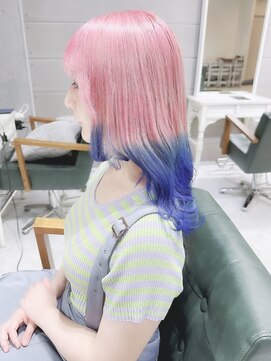 デイズ(days) ブルーカラー/ホワイトピンク/ブリーチダブルカラー