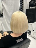 ＊ハッシュカットグレージュデザインカラーツートンカラー