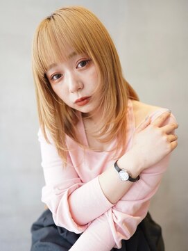 ニコトウキョウ 新宿(nico TOKYO) ミディアムレイヤーカット顔周りレイヤーウルフハッシュカット
