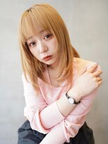 ニコトウキョウ 新宿(nico TOKYO) ミディアムレイヤーカット顔周りレイヤーウルフハッシュカット