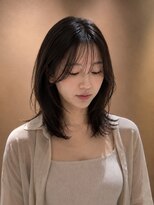 サボ 栄店(sabo) 軽めミディアムレイヤー × 暗めオリーブベージュ
