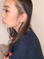 【山田】インナーカラーかきあげバング大人セミディ