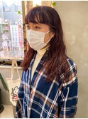 パーマ暖色オレンジコーラルレッドオレンジピンクカラー