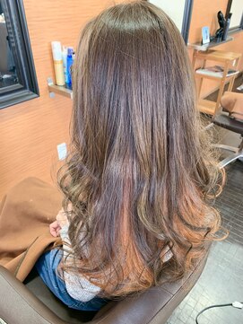 ヘアーサロン デペント(HAIR SALON Depend) インナーカラー　ピンクオレンジ