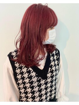 ヘアーデザイン ビビッド(HAIR DESIGN VIVID) 日光ミディアムボブインナーカラーピンクカラー
