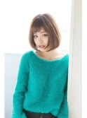 フレンチボブ 眉上バング 美髪ストレート