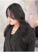 くびレイヤー美髪アッシュブラックレイヤーロング_ba496651
