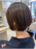大人可愛い20代30代40代50代 丸みショートボブ ヘルシースタイル