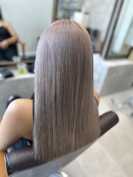 シエル 羽生店(Ciel) シルバーミルクティー　アンブレラカラー　こなれミディ